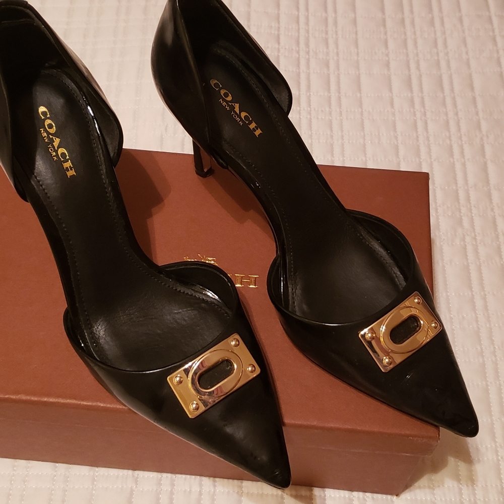 Coach Raven Box Calf pumps sz 8